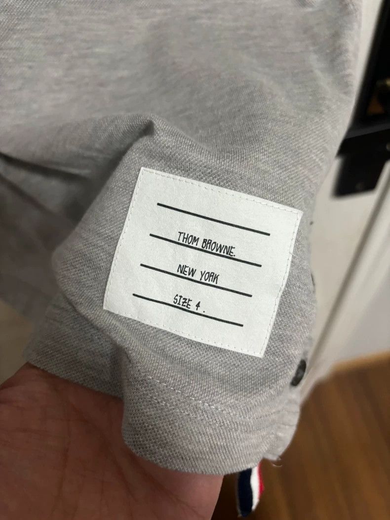 Thom Browne Thom Browne size4 Gray striped Polo shirt Size US XL / EU 56 / 4 - 4 Thumbnail