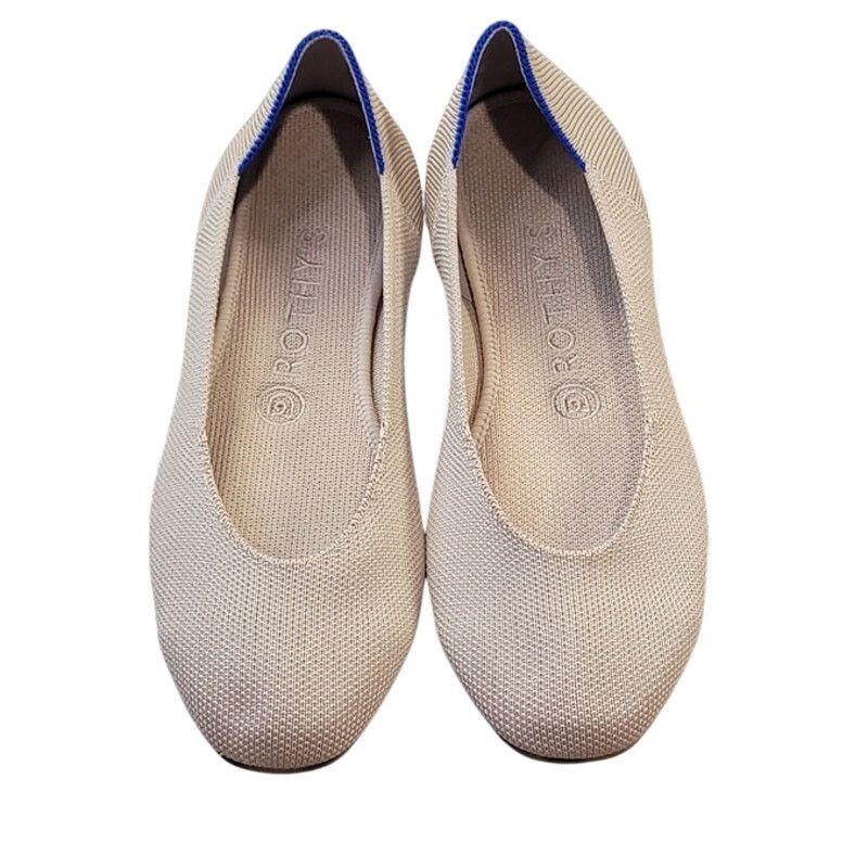 Rothy's Rothy’s Ballet Flats 7.5 Rounded Toe V-Vamp Tan Neutral Size US 7.5 / IT 37.5 - 1 Thumbnail