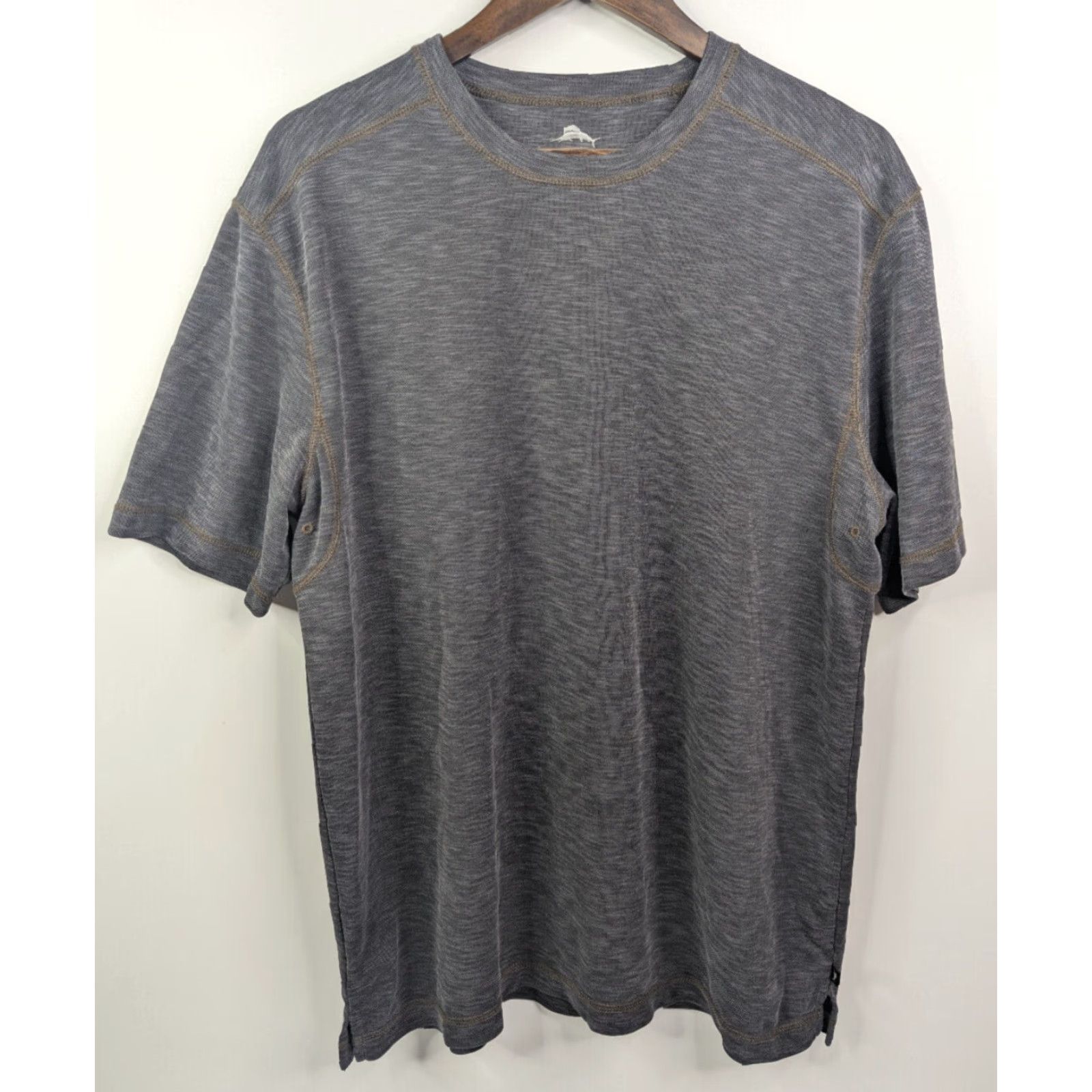 Tommy Bahama Tommy Bahama T-Shirt Mens Large Gray Lyocell Blend Knit Short Sleeve Breezeway Size US L / EU 52-54 / 3 - 2 Thumbnail