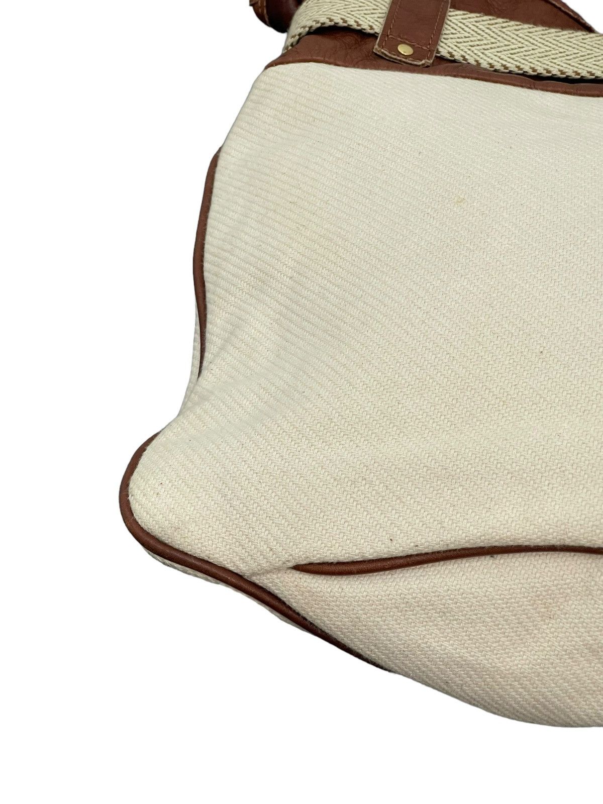 Japanese Brand Leather Cotton Bonfanti Italy Shoulder Bag 4🟩 Size ONE SIZE - 9 Thumbnail