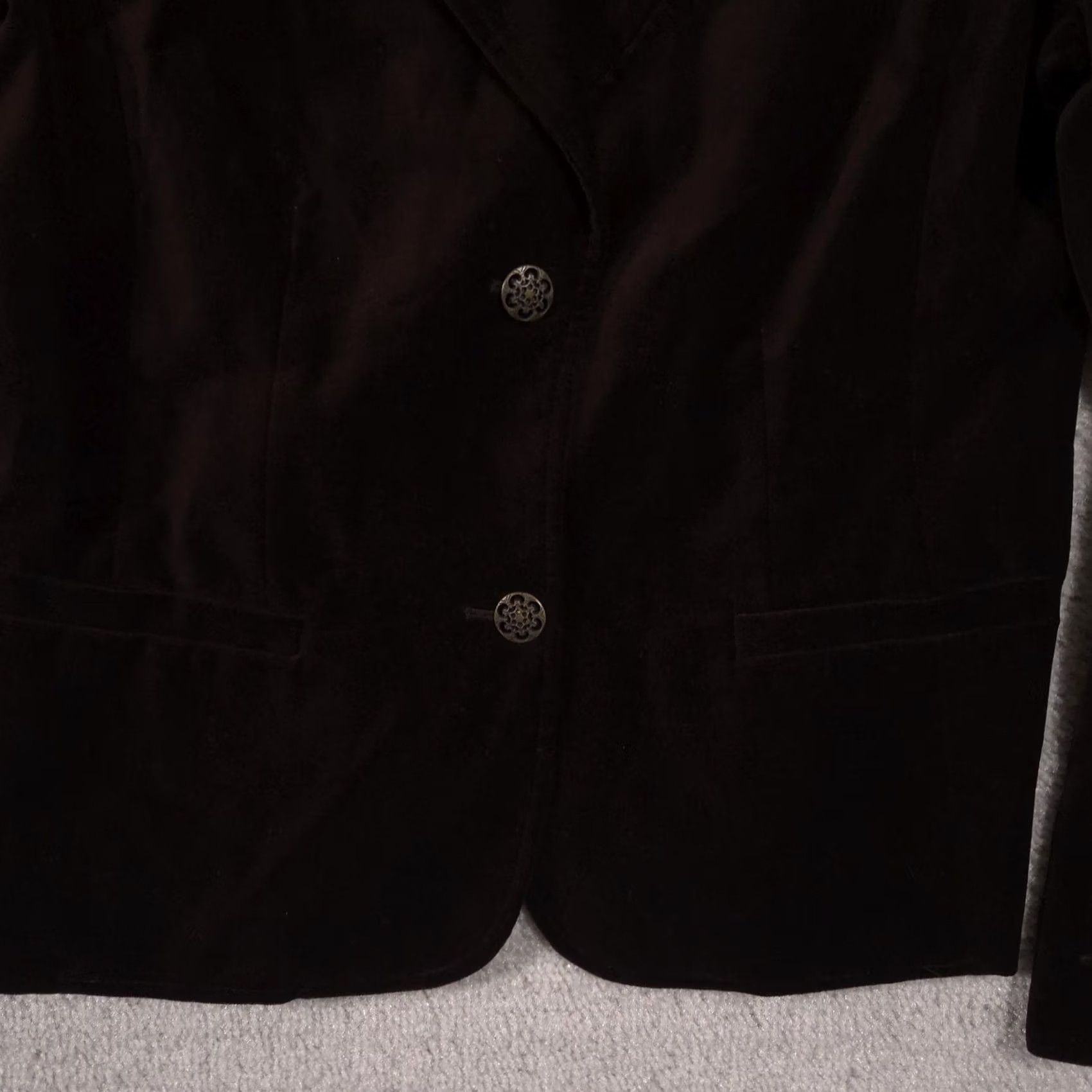 Croft & Barrow Croft & Barrow Womens Blazer 10 Brown Velvet Two Button Lined Career Jacket Size L / US 10 / IT 46 - 4 Thumbnail