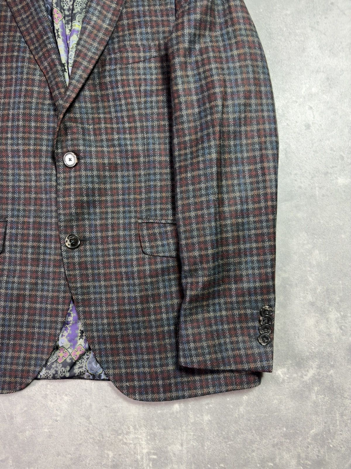 Etro Etro Tweed Wool Silk Lining Plaid Sport Blazer Jacket 50 Size 50R - 7 Thumbnail