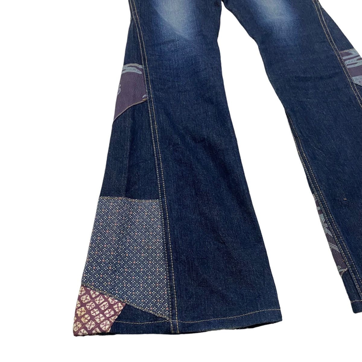 Japanese Brand SCANDAL COWBOY Denim Super Flare Patchwork Jeans Size US 28 / EU 44 - 14 Thumbnail