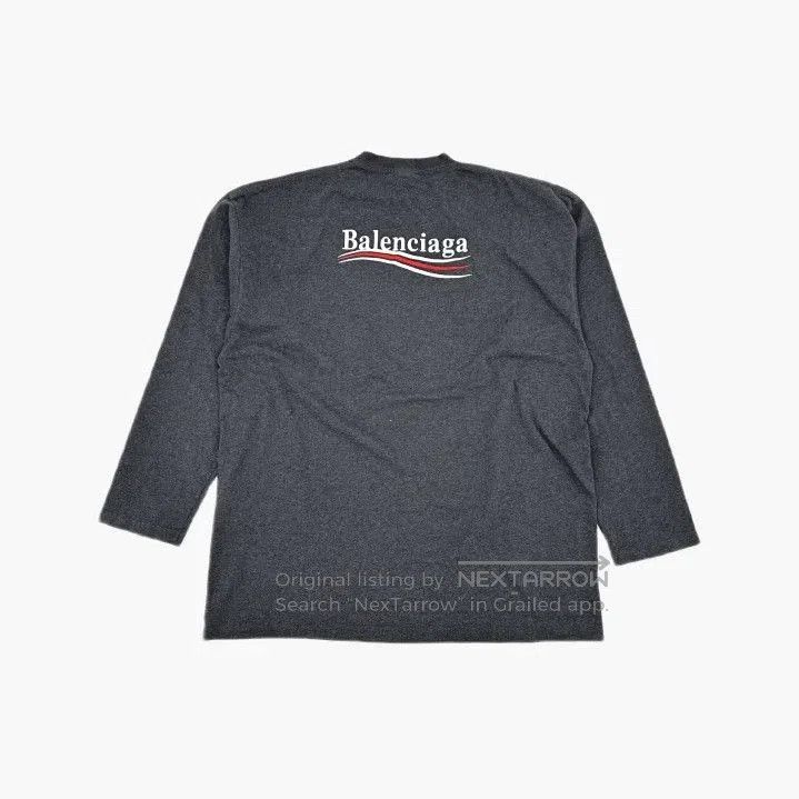 Balenciaga Balenciaga Gray Long Sleeve Logo T-Shirt for Men. Size US M / EU 48-50 / 2 - 3 Thumbnail
