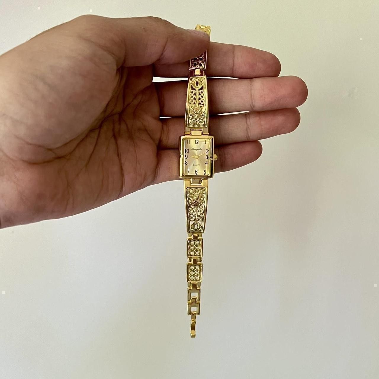 Japanese Brand y2k gold rectangle stainless steel quartz luxury watch Size ONE SIZE - 5 Thumbnail