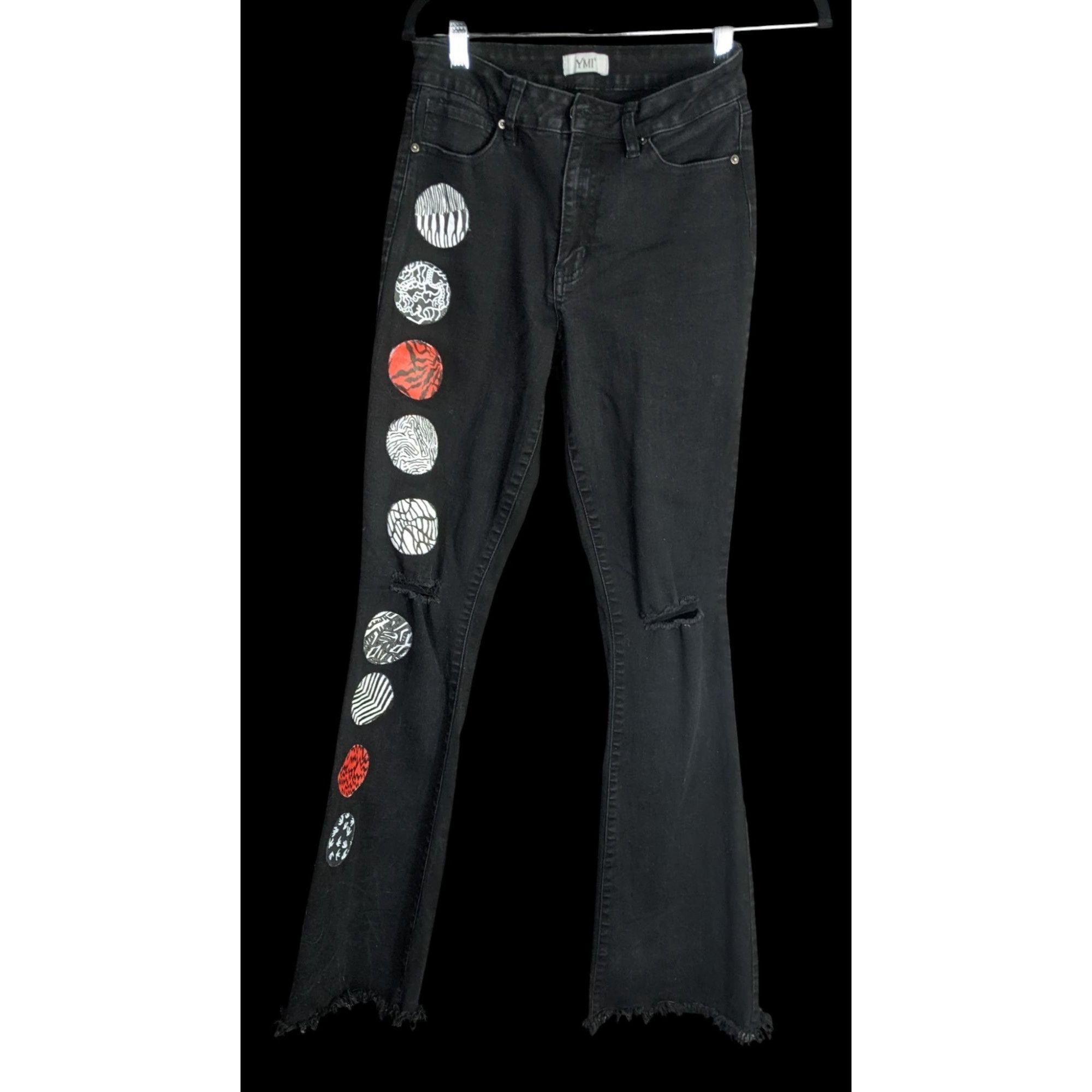 Other Upcycled 21 Pilots Hand-Painted YMI Black Flare Jeans With 2 Size 28" / US 6 / IT 42 - 1 Thumbnail