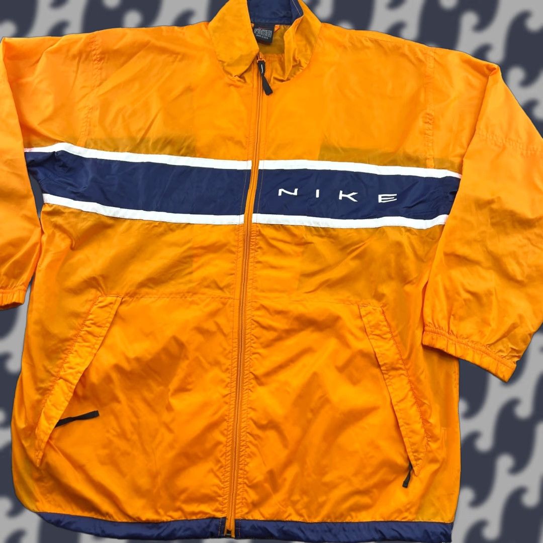 Nike Nike Windbreaker Jacket Mens M Central Swoosh Orange Blue Lightweight (2009) Size US M / EU 48-50 / 2 - 1 Thumbnail