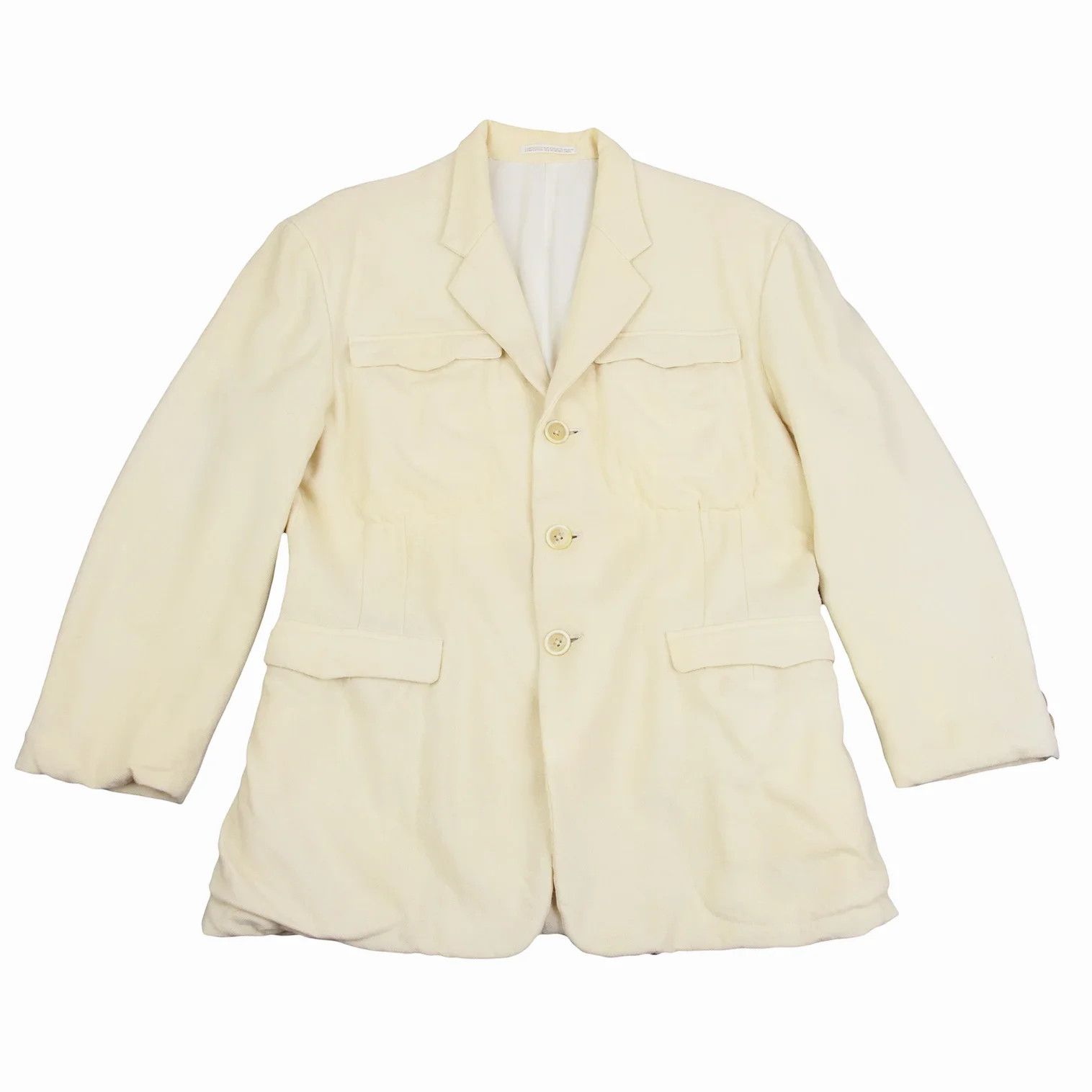 Yohji Yamamoto Yohji Yamamoto Wool Nylon Jacket Cream M Size US M / EU 48-50 / 2 - 1 Thumbnail