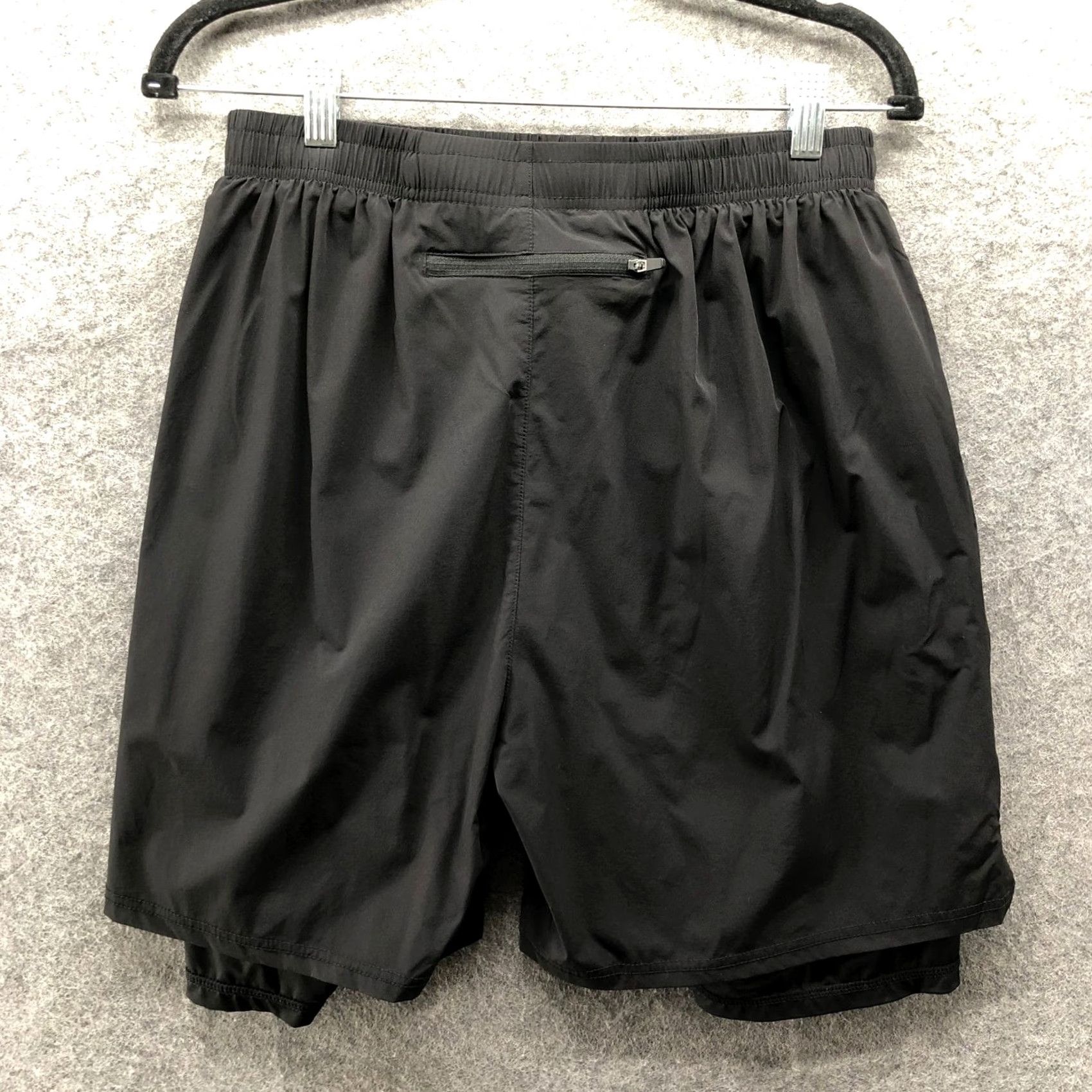Vintage Pudolla 2-in-1 Running Shorts Mens L Black 9" Inseam Athletic Gym Size US 33 - 2 Thumbnail