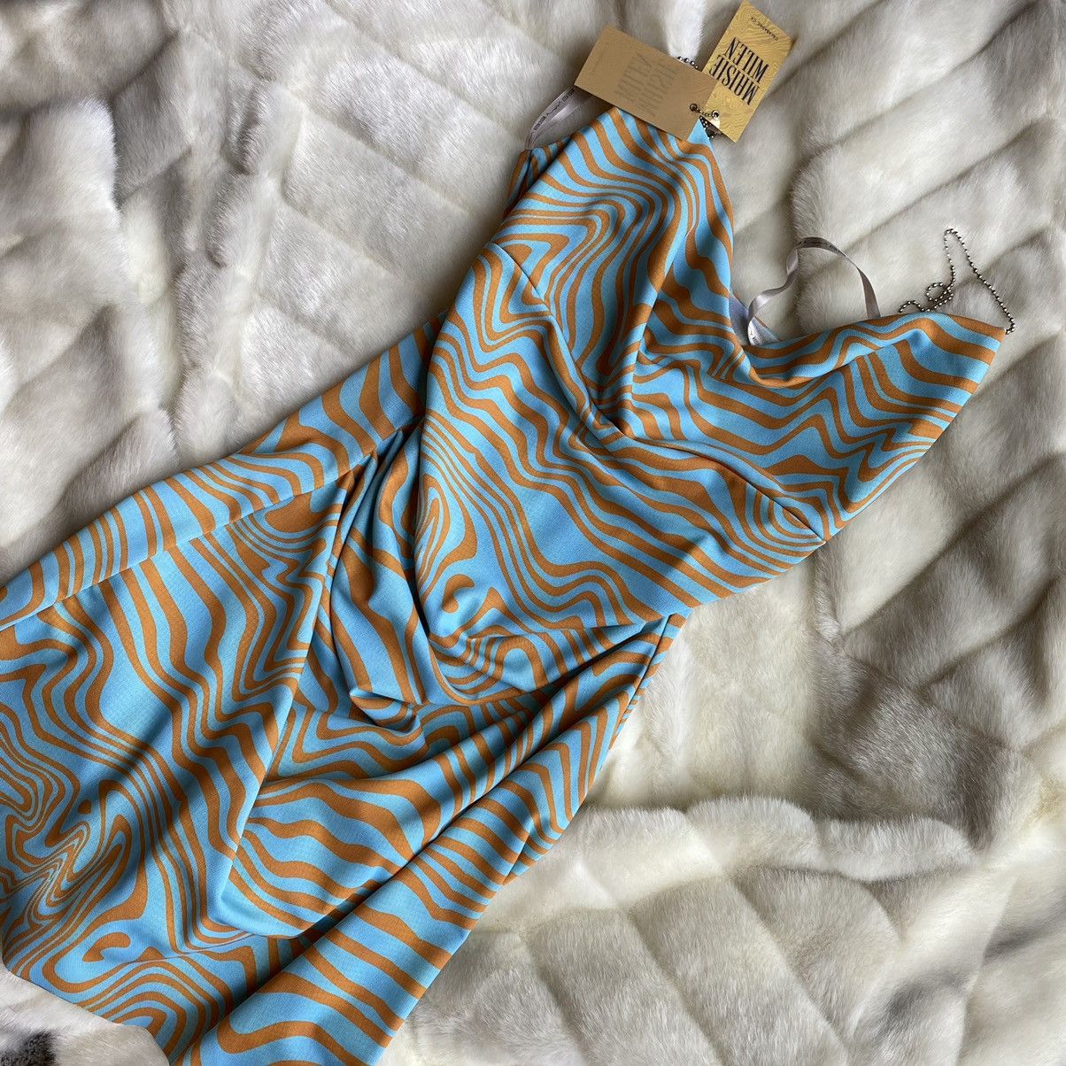 image of Maisie Wilen NWT Stretch Printed Minidress in Blue, Women's (Size Large)