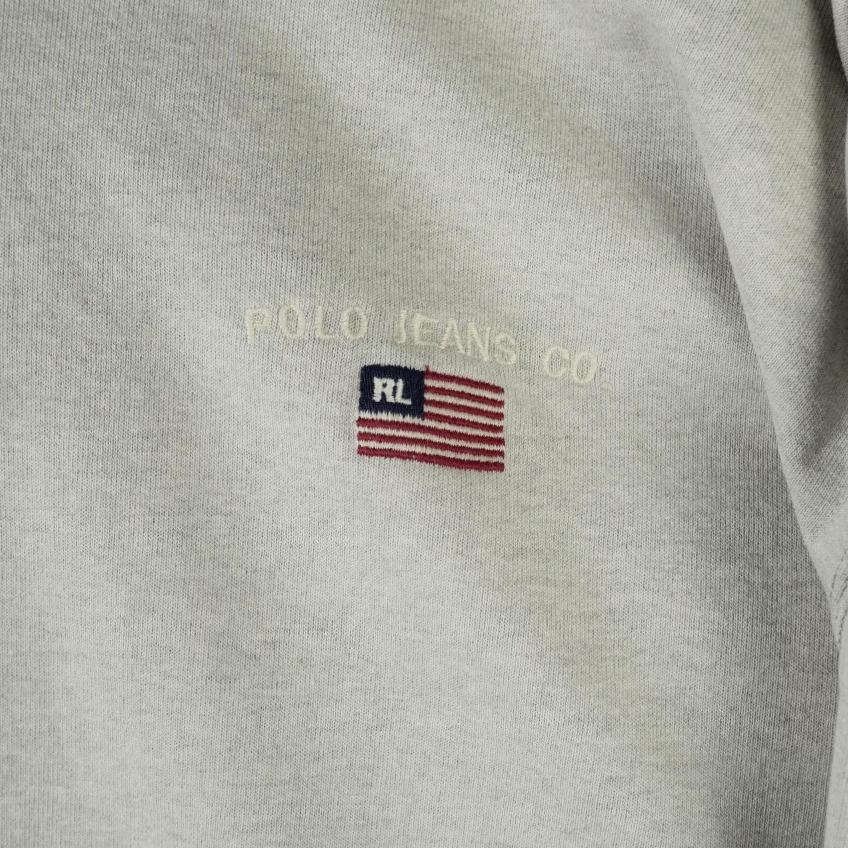 Ralph Lauren VINTAGE Polo Jeans Co. Ralph Lauren Hoodie Mens XL Gray Flag Fleece Sweatshirt Size US XL / EU 56 / 4 - 2 Thumbnail