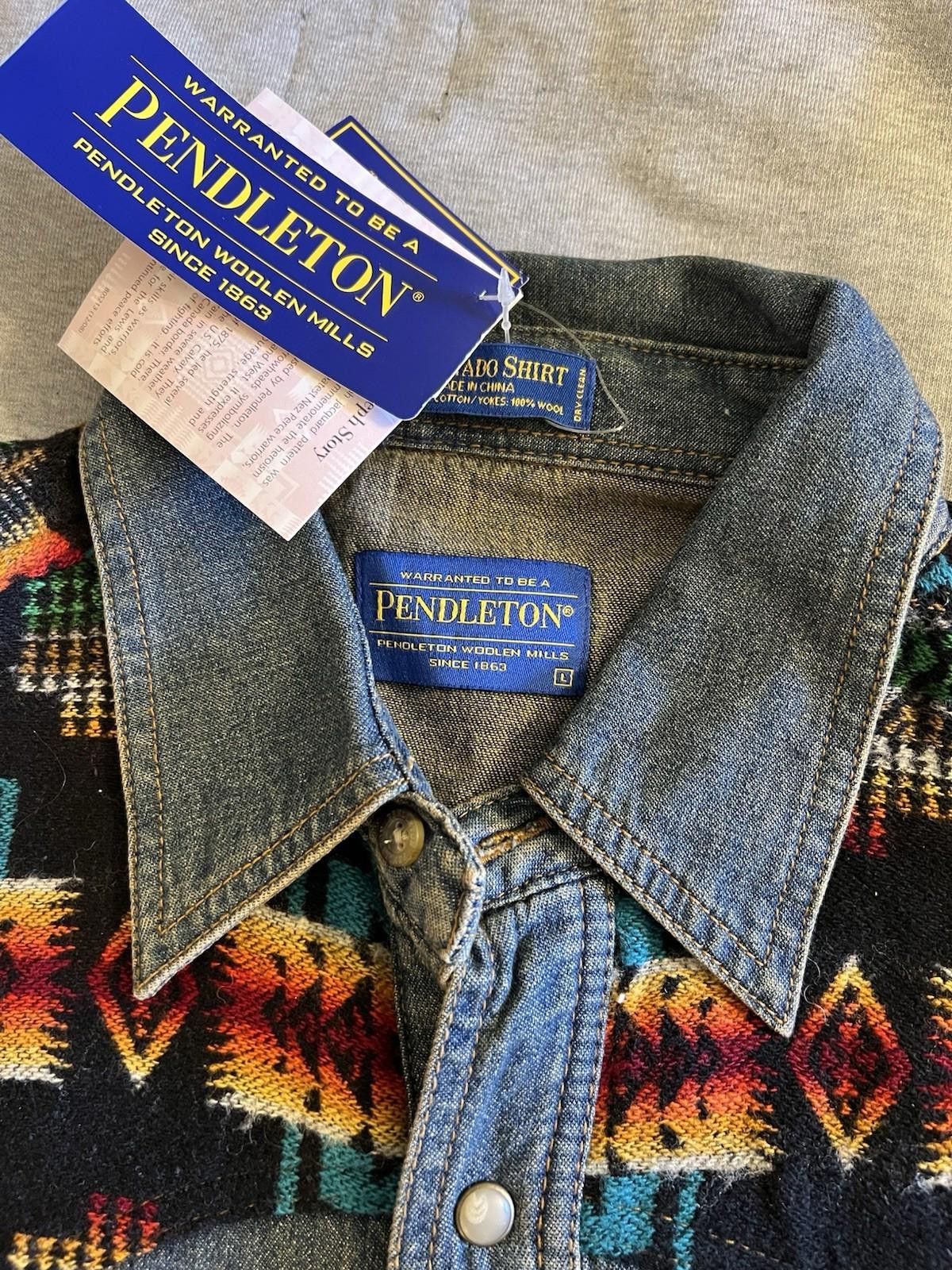 Pendleton Pendleton Desperado Western Denim Wool Shirt L Size US L / EU 52-54 / 3 - 9 Thumbnail