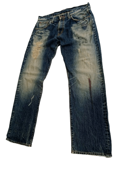 Edwin EDWIN Distressed Jeans Japanese Brand Blue Denim Size US 37 - 4 Thumbnail
