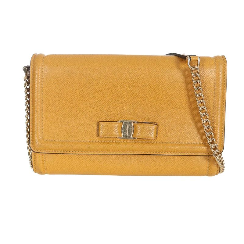 Salvatore Ferragamo Salvatore Ferragamo Gold Shoulder Bag Women Size ONE SIZE - 1 Thumbnail