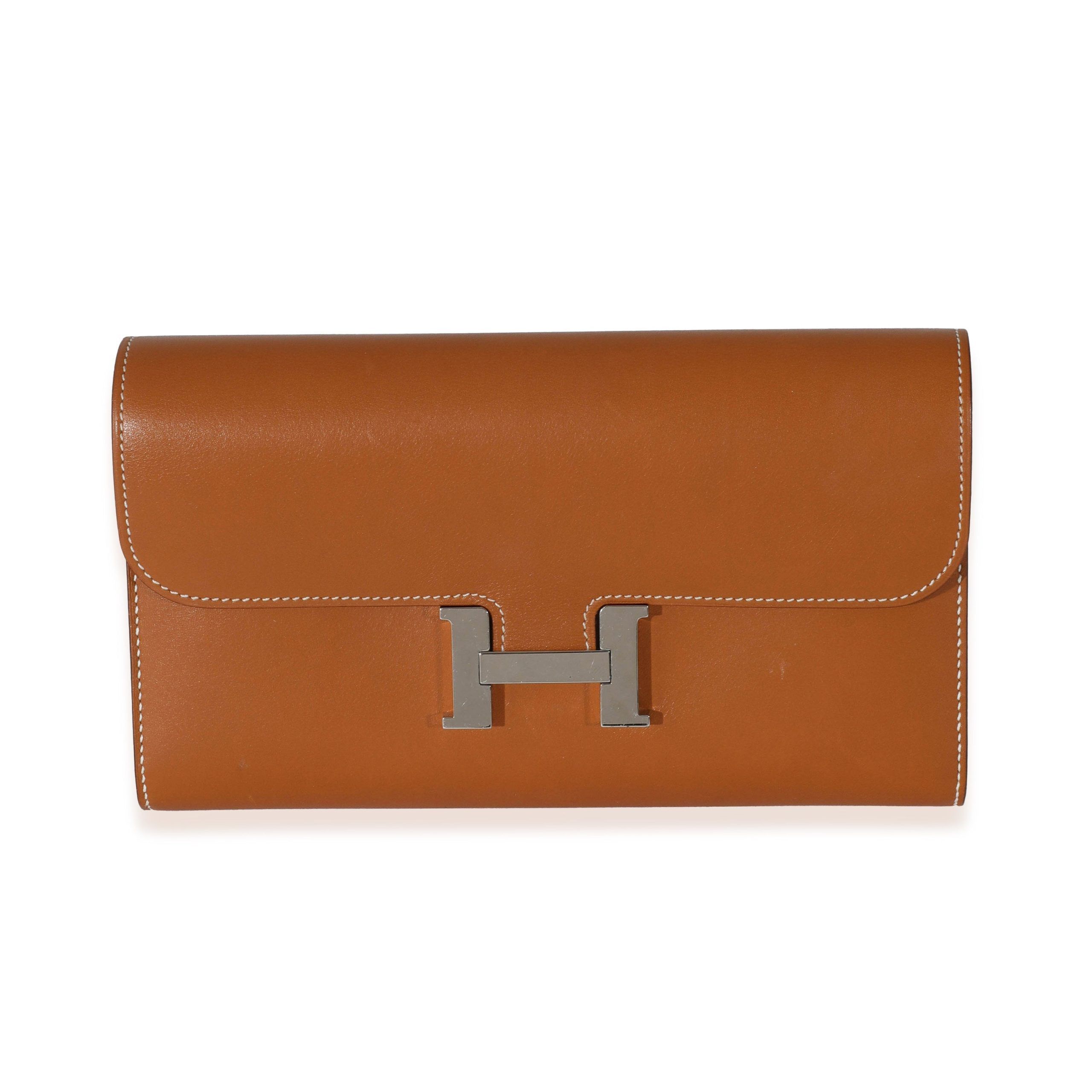 image of Hermes Fauve Barenia Constance Long Wallet Phw in Brown, Women's