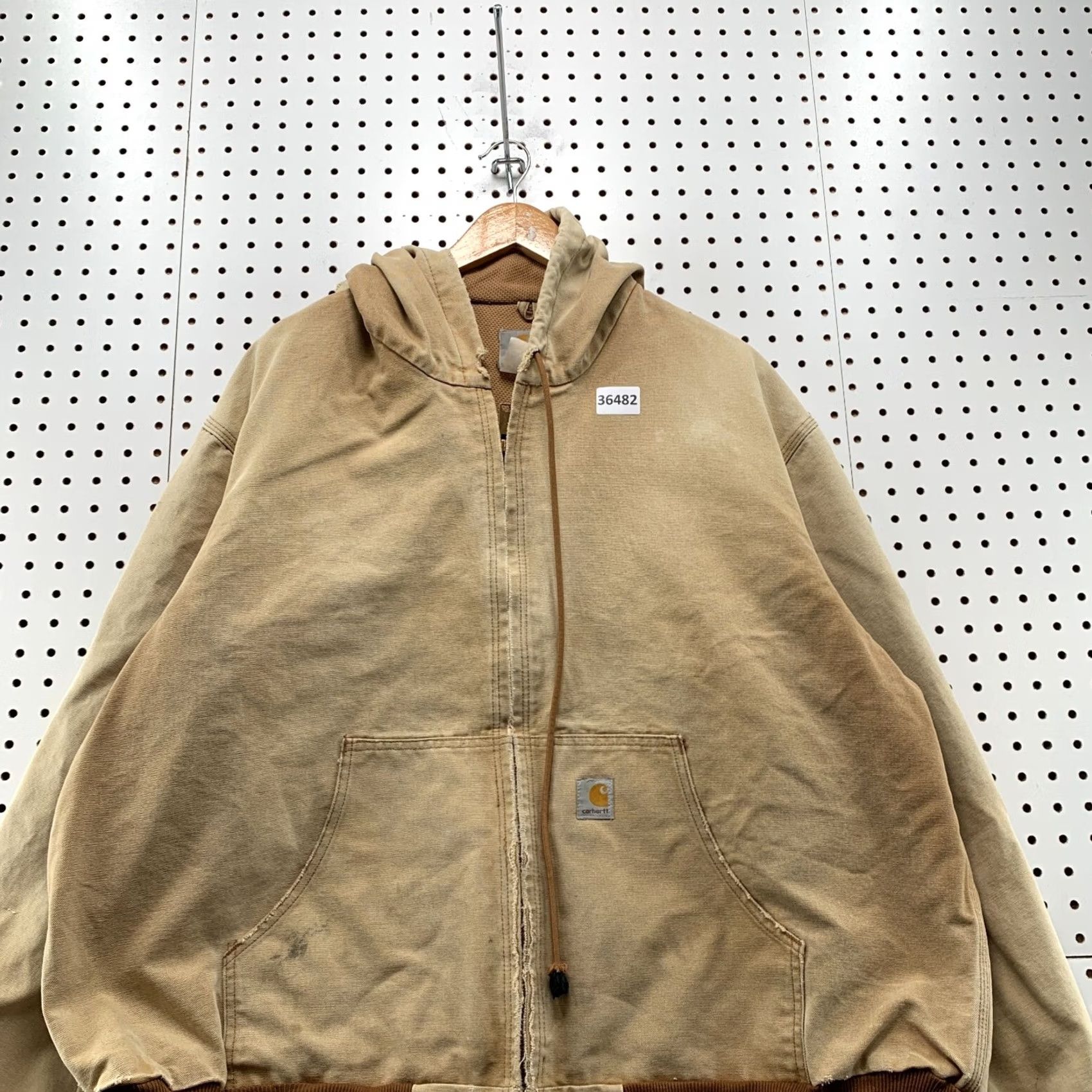 Carhartt VINTAGE Carhartt Hoodie Mens 2XL Brown Canvas Jacket Men Thermal Lined Faded 29x28 Size US XXL / EU 58 / 5 - 4 Thumbnail