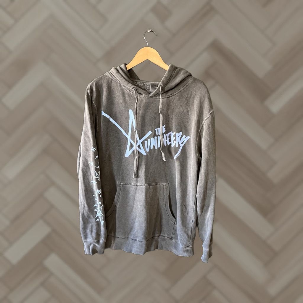 Vintage The Lumineers Hoodie Mens M Gray Pullover Hooded Logo Graphic Print Band Concert Tour 2022 Mens Size US M / EU 48-50 / 2 - 1 Thumbnail