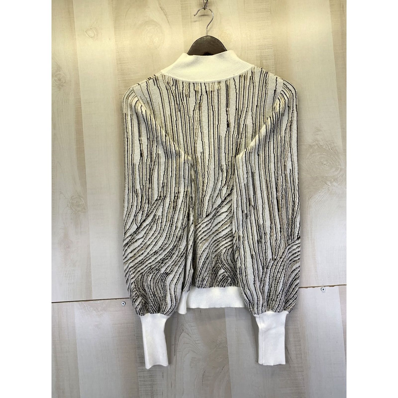 Nasty Gal Nasty Gal Metallic Puff Shoulder Jumper Cream S/M Womens Sweater NWT-10924 Size S / US 4 / IT 40 - 8 Thumbnail