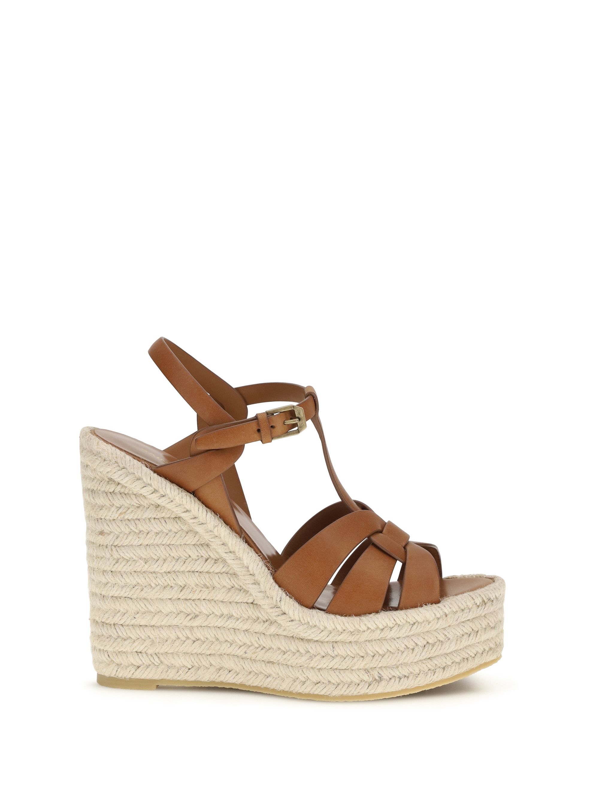 Saint Laurent Paris Leather Espadrille Sandals Size US 7.5 / IT 37.5 - 1 Thumbnail