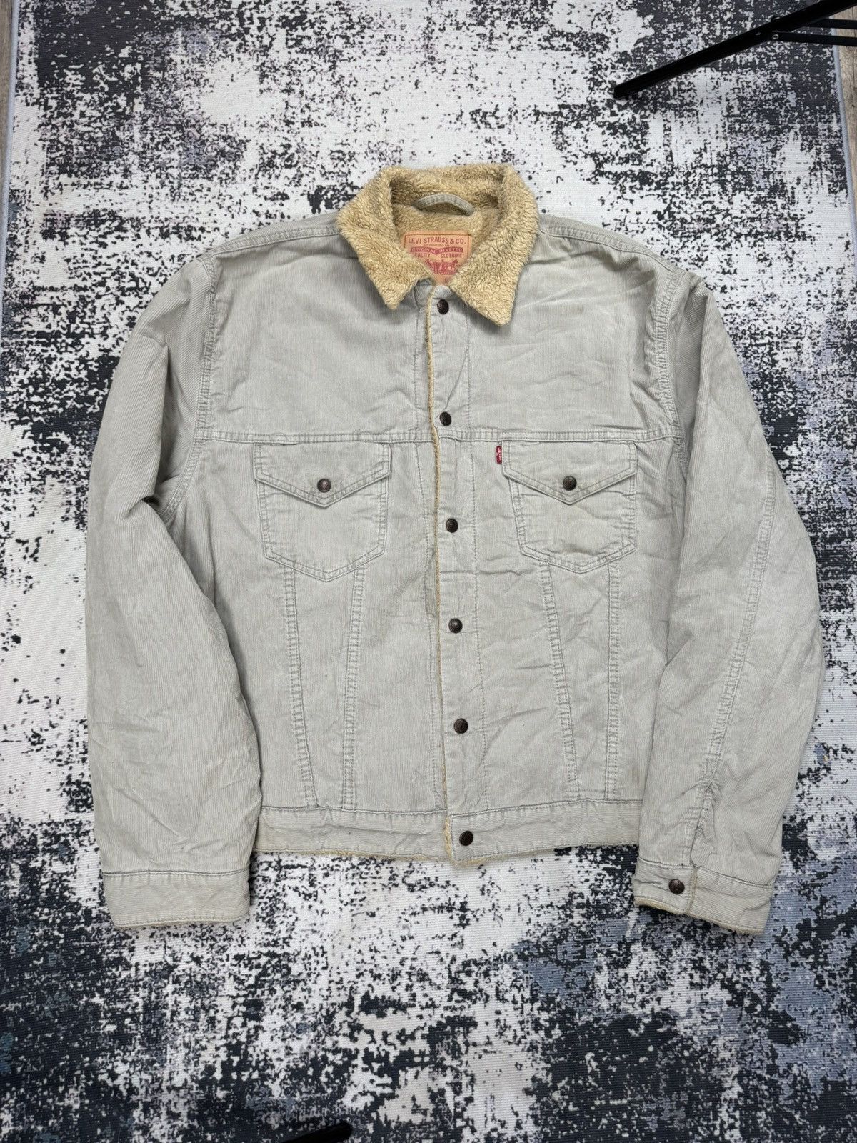 Vintage Levis Sherpa Jacket XXL Beige
