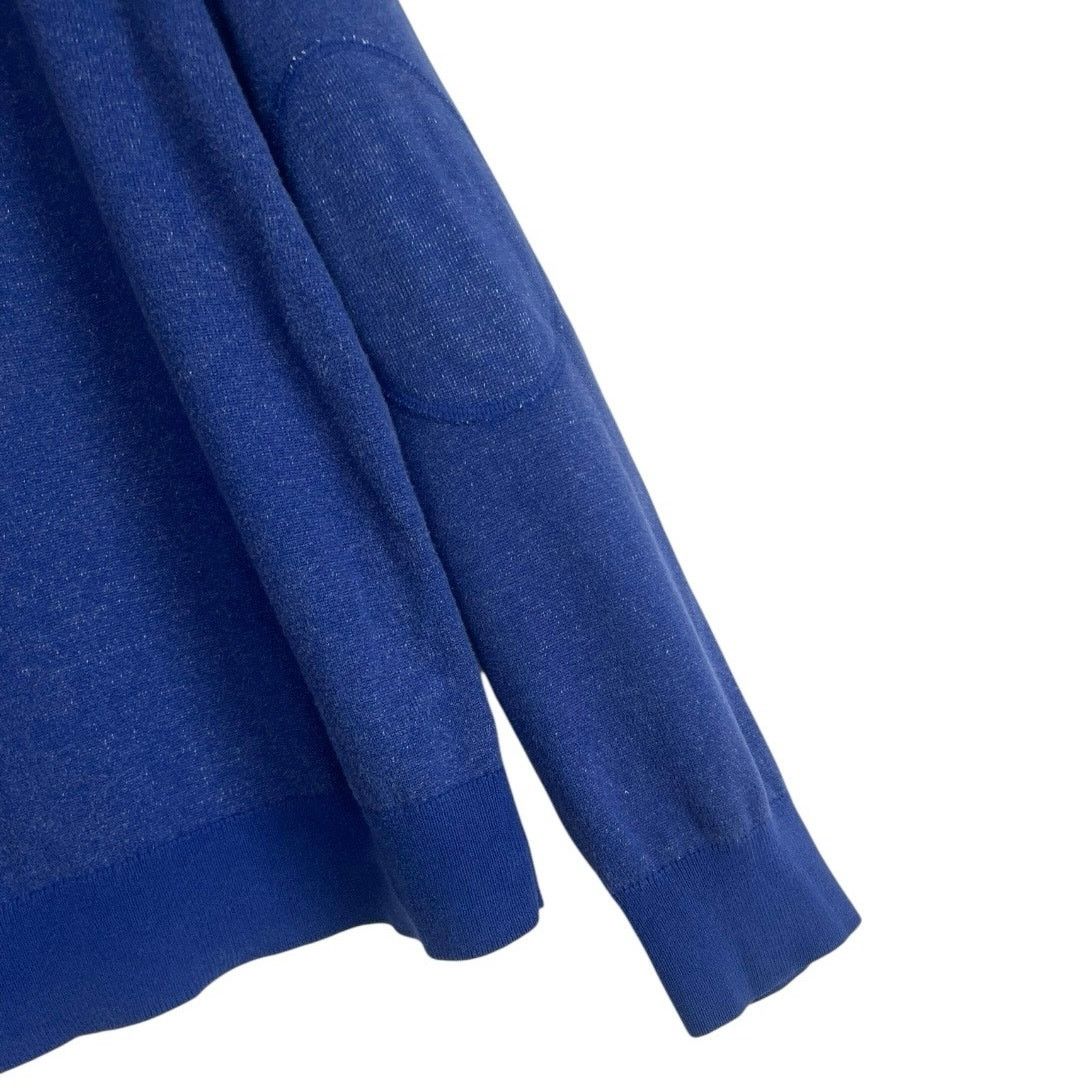 Cremieux Cremieux Classics Mens Blue V-Neck Elbow Patch Sweater Size US XL / EU 56 / 4 - 4 Thumbnail