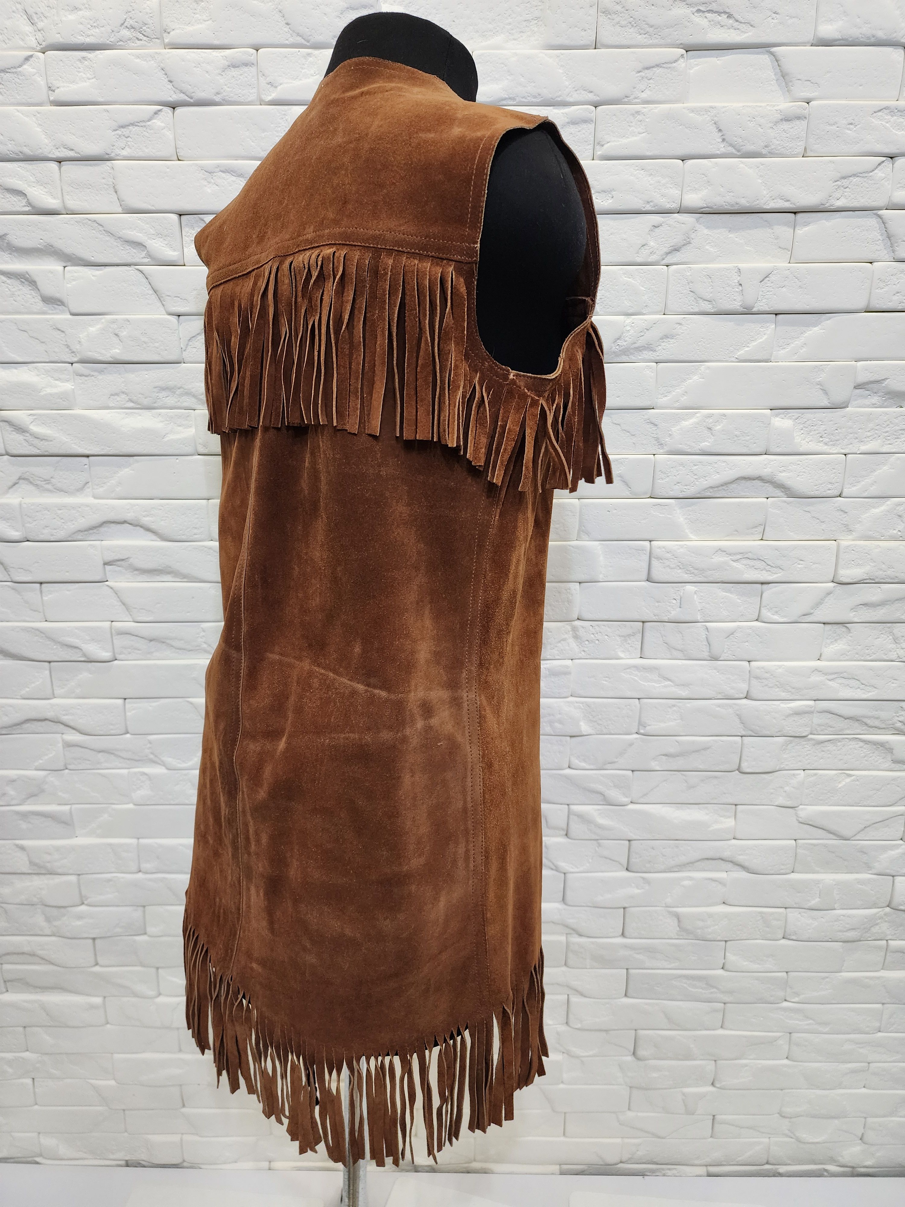 Genuine Leather × Uniqlo Women's vest made of genuine suede. Size L / US 10 / IT 46 - 5 Thumbnail
