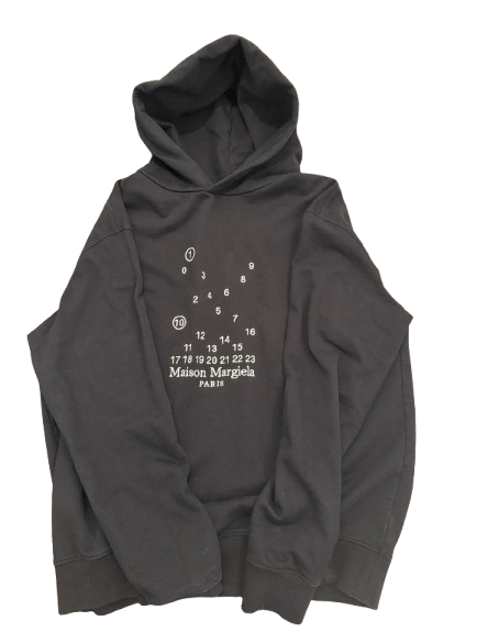 Maison Margiela ナンバープリント フーディー ダークグレー S Maison Margiela Numbers Logo Hoodie | Grailed