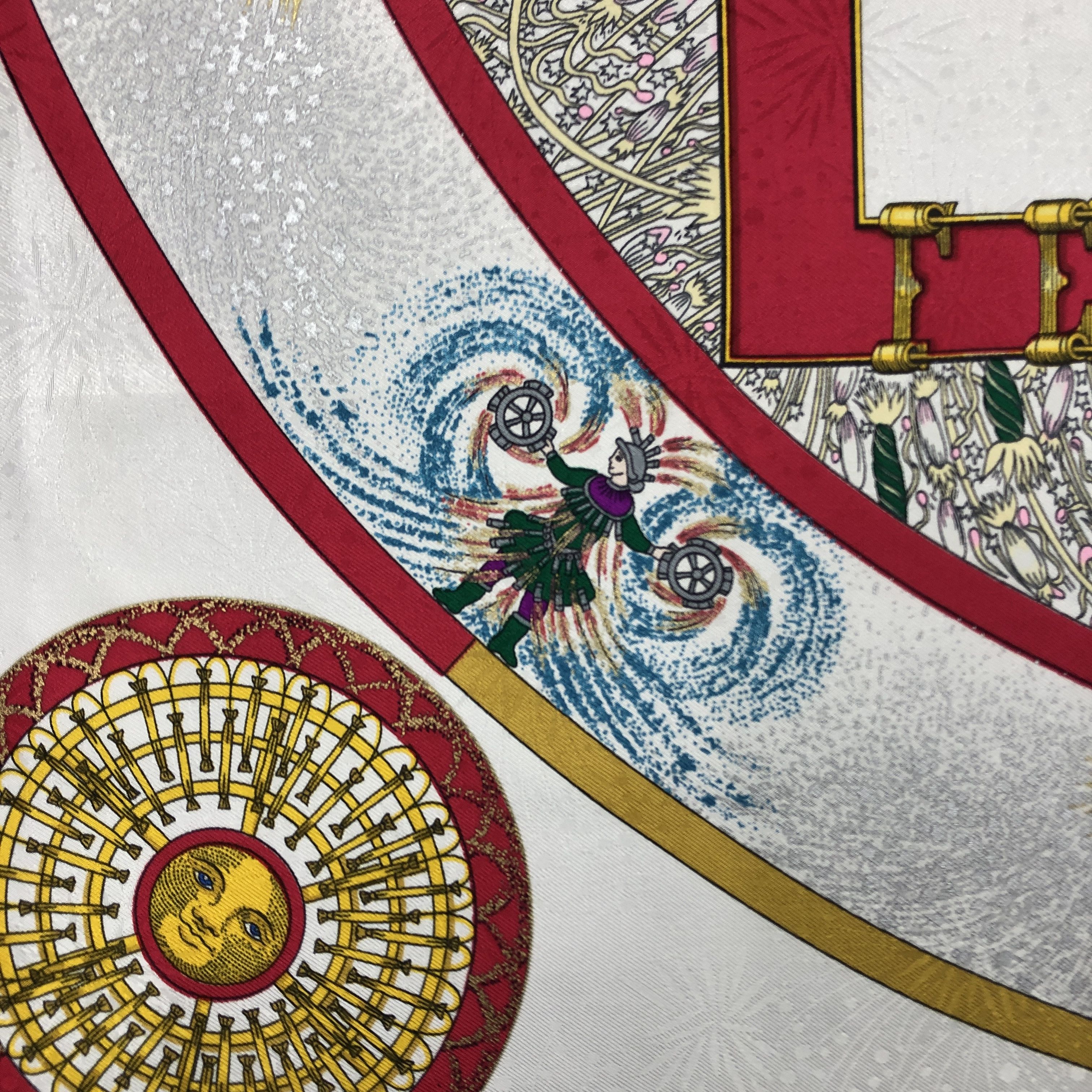 Hermes × Vintage Vintage Hermes Paris SILK Scarf Feux D'Artifice Stole Wraps Size ONE SIZE - 7 Thumbnail