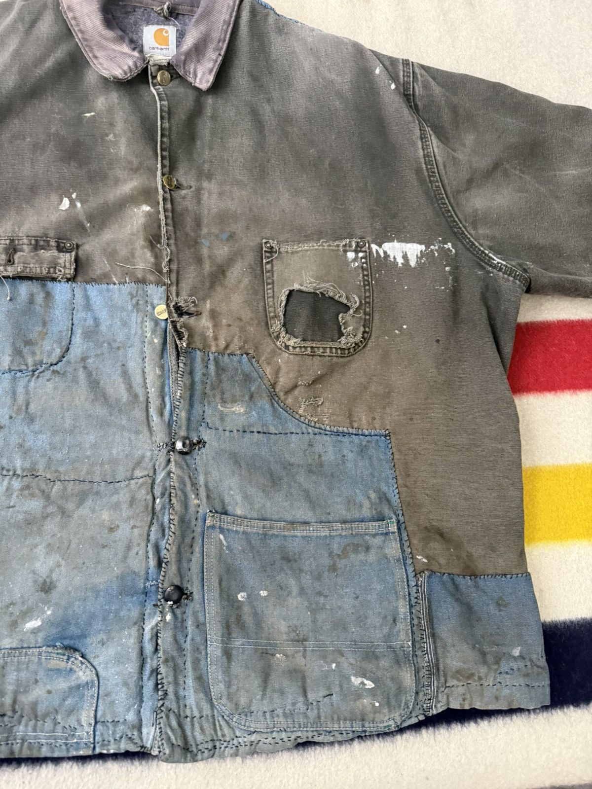 Carhartt Carhartt Chore Coat Boro Patchwork Distressed Thrashed Size US XXL / EU 58 / 5 - 8 Thumbnail
