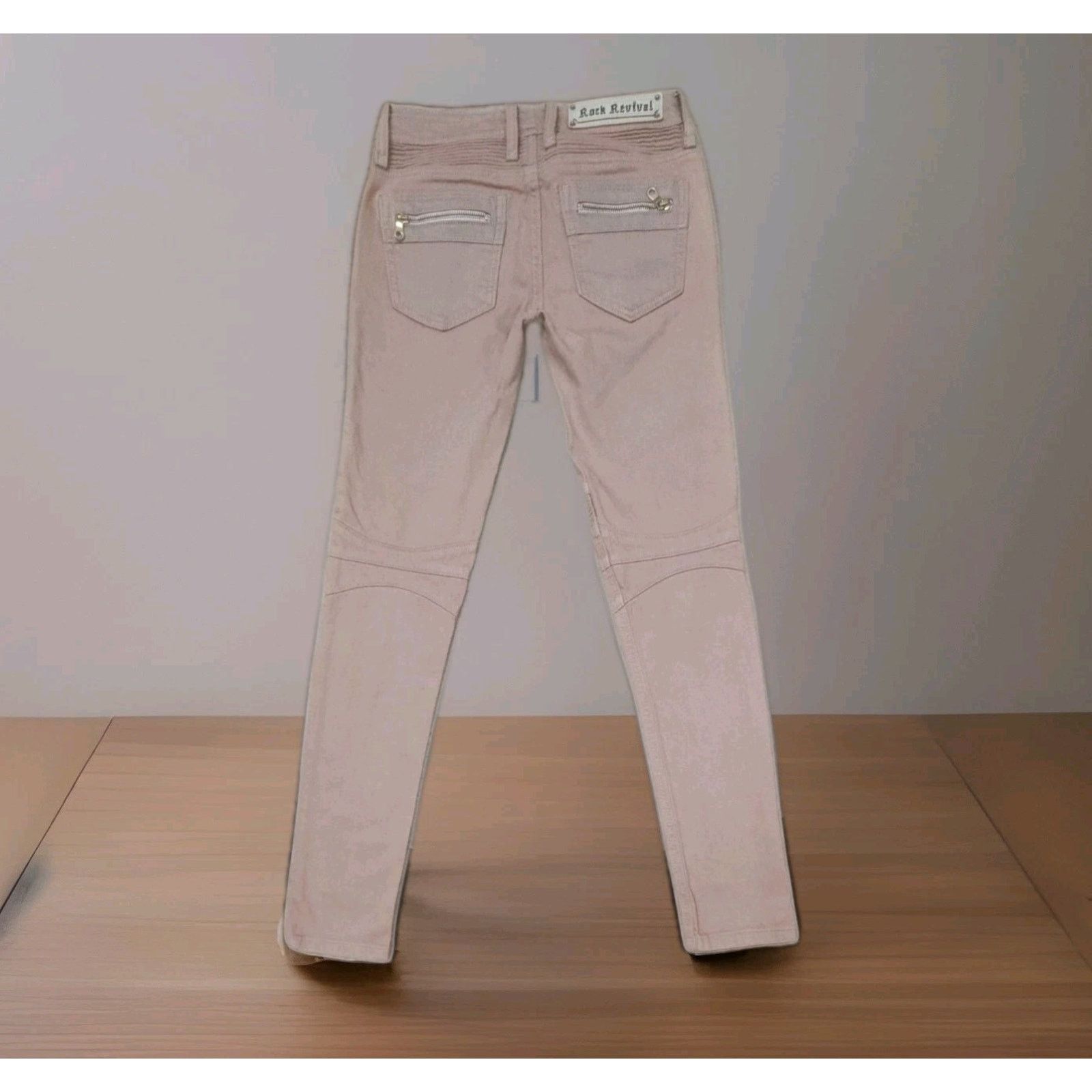 Rock Revival Rock Revival Moto Skinny Gaby Zipper Pockets Distressed 26 Size 26" / US 2 / IT 38 - 3 Thumbnail