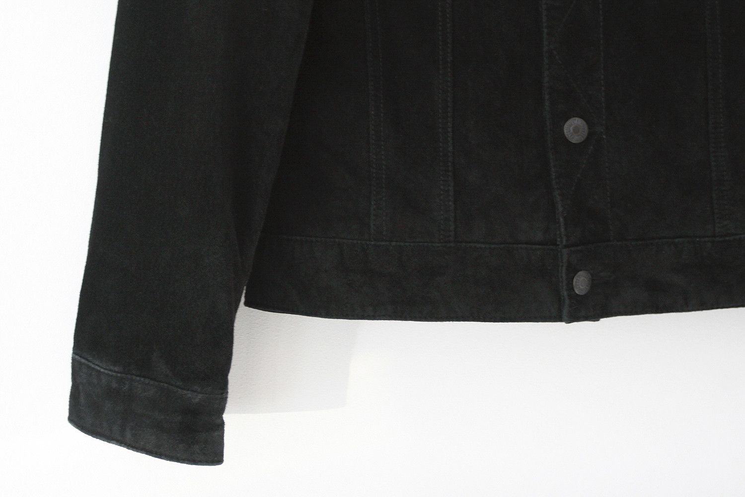 Emmett Emmett Black Suede Leather Genuine Trucker Jacket type 3 Size US XL / EU 56 / 4 - 3 Thumbnail