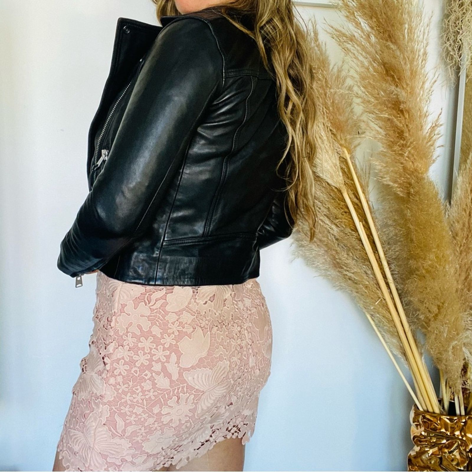REVOLVE NEW X NBD REVOLVE Pink Blush Lace Sleeve Marco Mini Dress M Size M / US 6-8 / IT 42-44 - 9 Thumbnail
