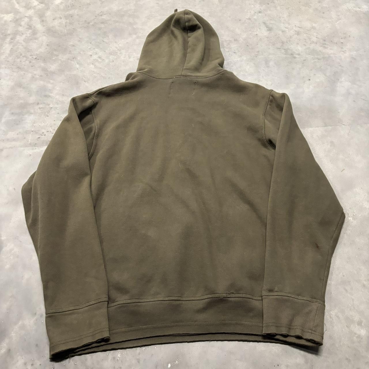 Japanese Brand × Vintage Crazy Vintage Y2K/2000s Grunge Cyber Goth Khaki Skater Style Hoodie! Size US L / EU 52-54 / 3 - 8 Thumbnail
