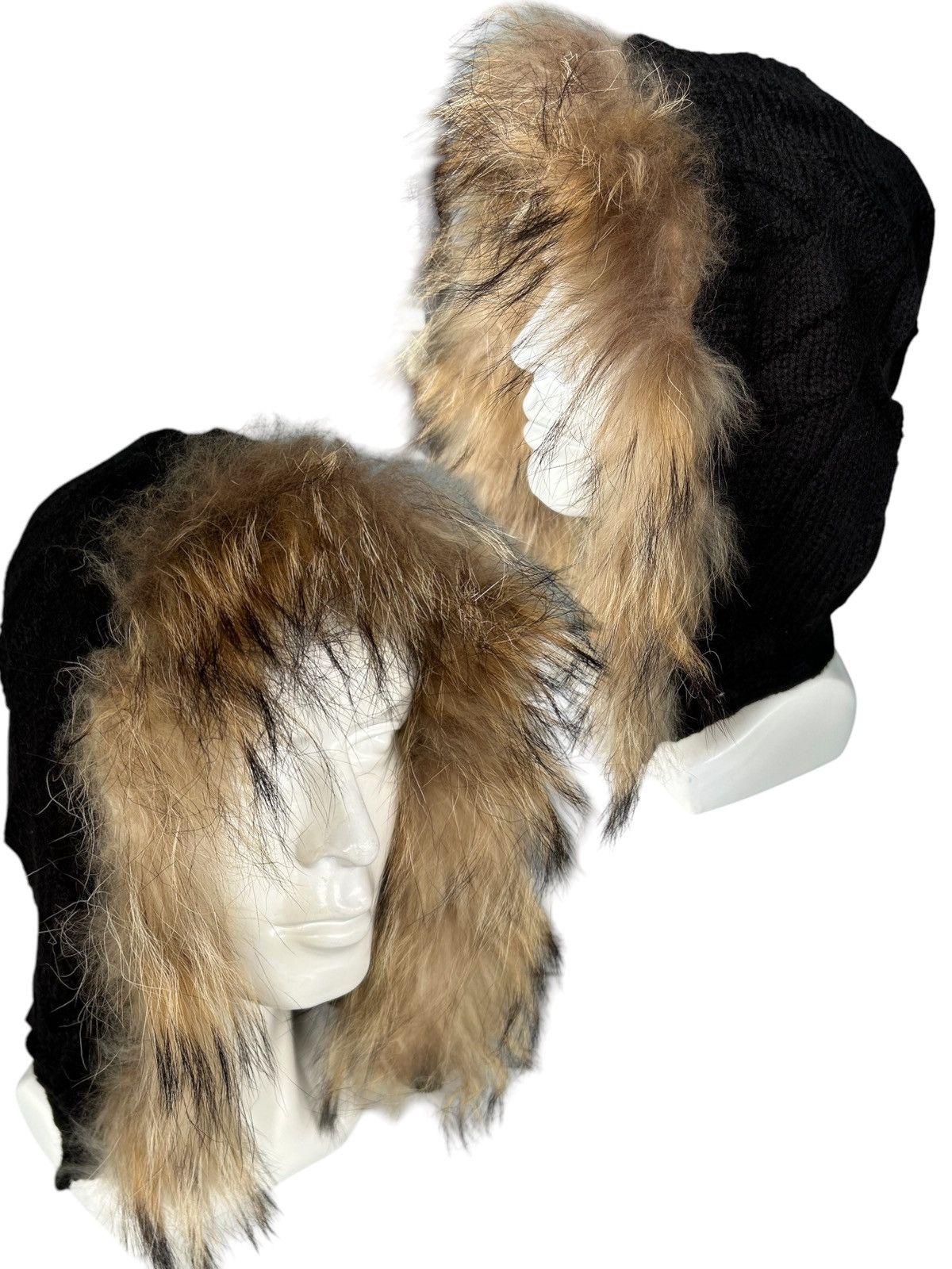 Japanese Brand × Kapital × Vintage Japanese Punk Bondage Style Knitt Fur big Beanie Balaclava ☠️ Size ONE SIZE - 1 Thumbnail