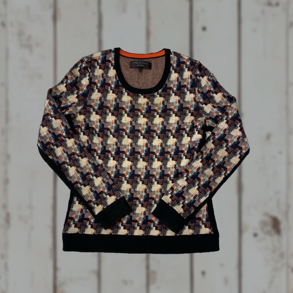 Rag & Bone Rag & Bone Sweater Women's S Geometric Knit Crewneck Wool Blend Size S / US 4 / IT 40 - 1 Thumbnail