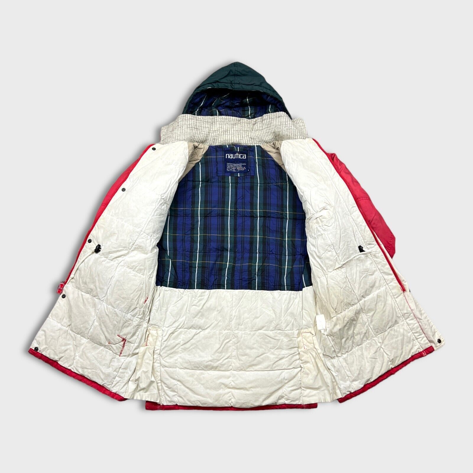 Nautica × Vintage Vintage 90s Nautica Jacket Large Zip Faded Long Parka Coat Size US L / EU 52-54 / 3 - 6 Thumbnail