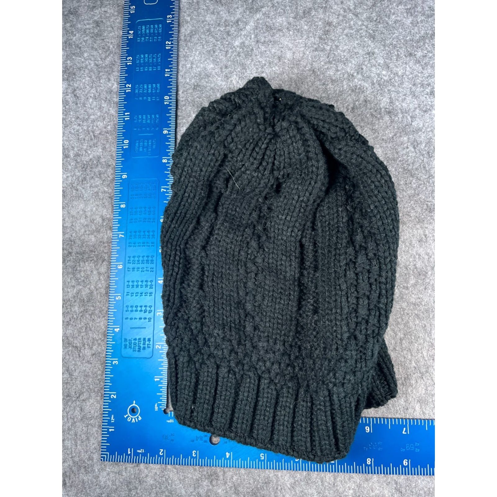 Vintage Beanie Toque Women Black Cable Knit 100% Acrylic Pom Ski Camp Outdoors Size ONE SIZE - 5 Thumbnail