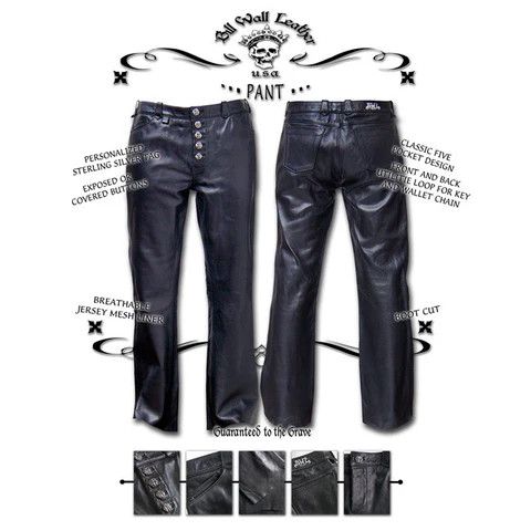 Bill Wall Leather Bill Wall Leather Boot-Cut Leather Pants Size US 32 / EU 48 - 8 Thumbnail