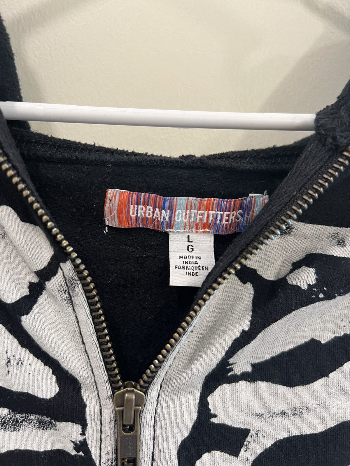 Urban Outfitters black skeleton zip up jacket 🩻🖤 Size L / US 10 / IT 46 - 4 Thumbnail