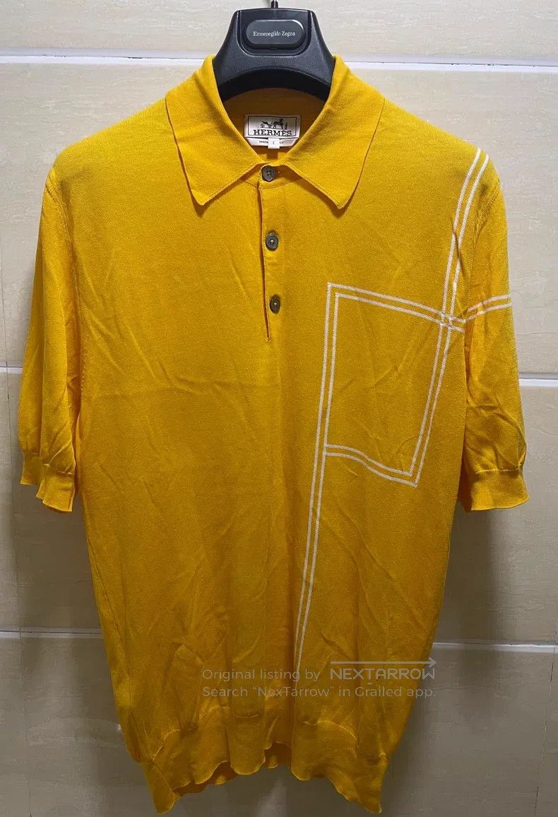 Hermes Hermes Knitted polo shirt with 3 buttons Size US S / EU 44-46 / 1 - 1 Thumbnail