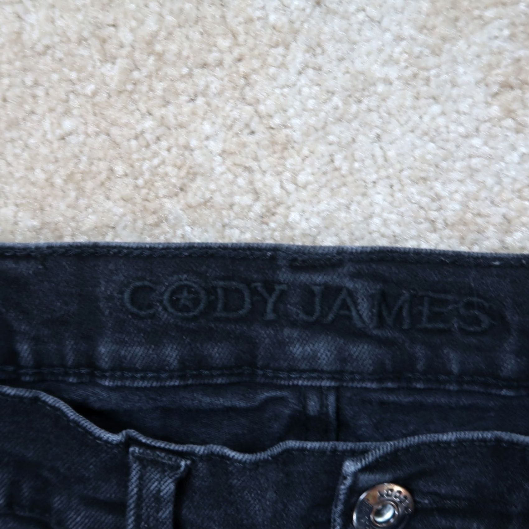 Cody James Cody James Jeans Men's 34x32 Black Denim Straight Leg 5-Pocket Cowboy Logo Zip Vintage: No Womens Men? Size US 34 / EU 50 - 4 Thumbnail
