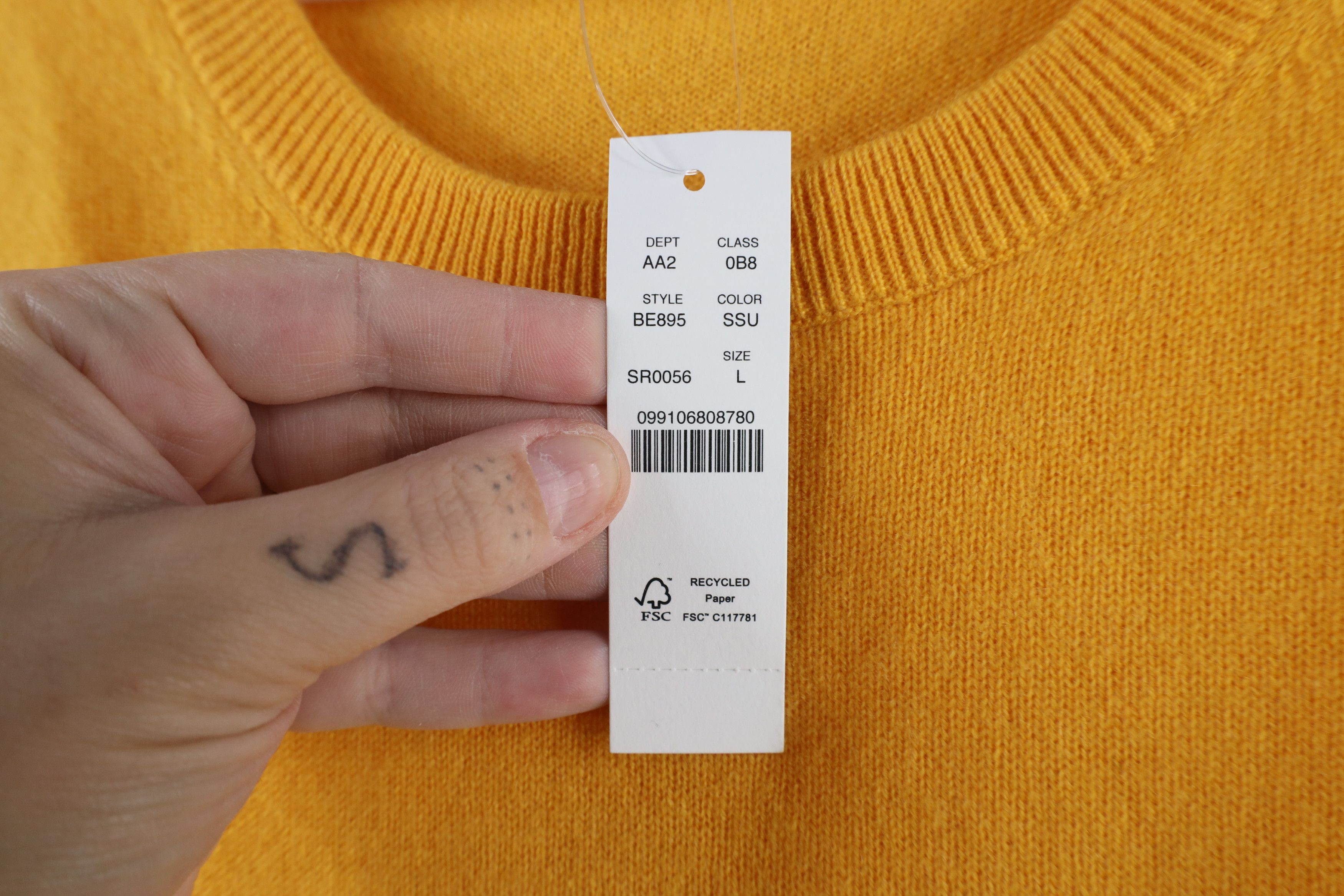 J.Crew × Vintage New J Crew Blank Soft Cashmere Knit Crewneck Sweater Yellow Size US L / EU 52-54 / 3 - 5 Thumbnail
