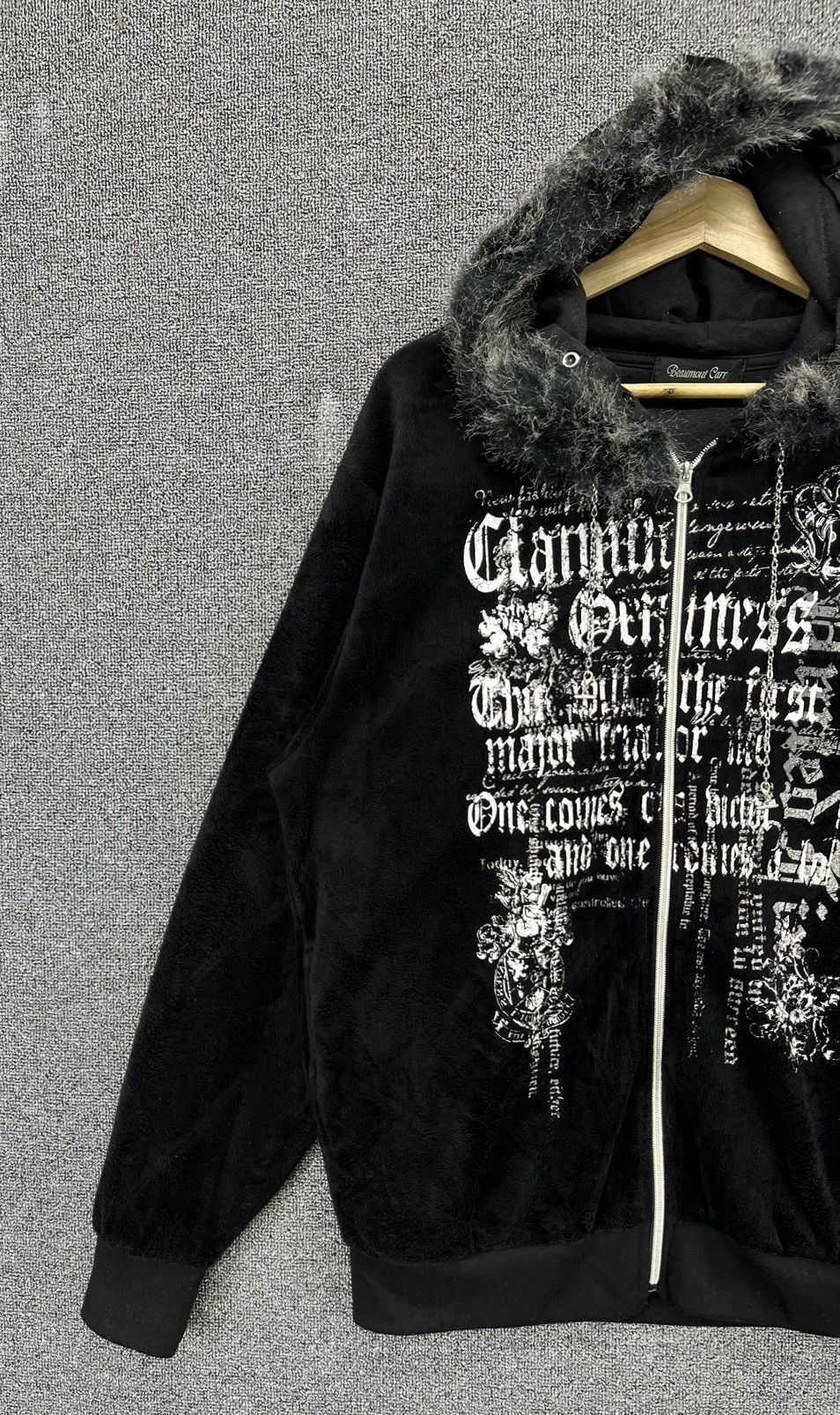 Japanese Brand Beaumont Carr Poem Punk Fur Hoodie Fleece Jacket Size US L / EU 52-54 / 3 - 3 Thumbnail