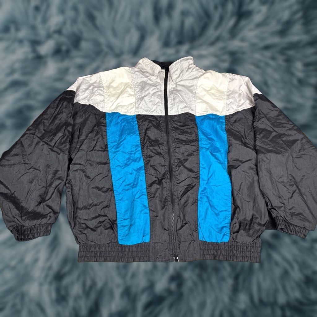 Vintage VINTAGE Lavon Sportswear Windbreaker Jacket Sz L Silver Black Teal 90s Mens Size US L / EU 52-54 / 3 - 1 Thumbnail