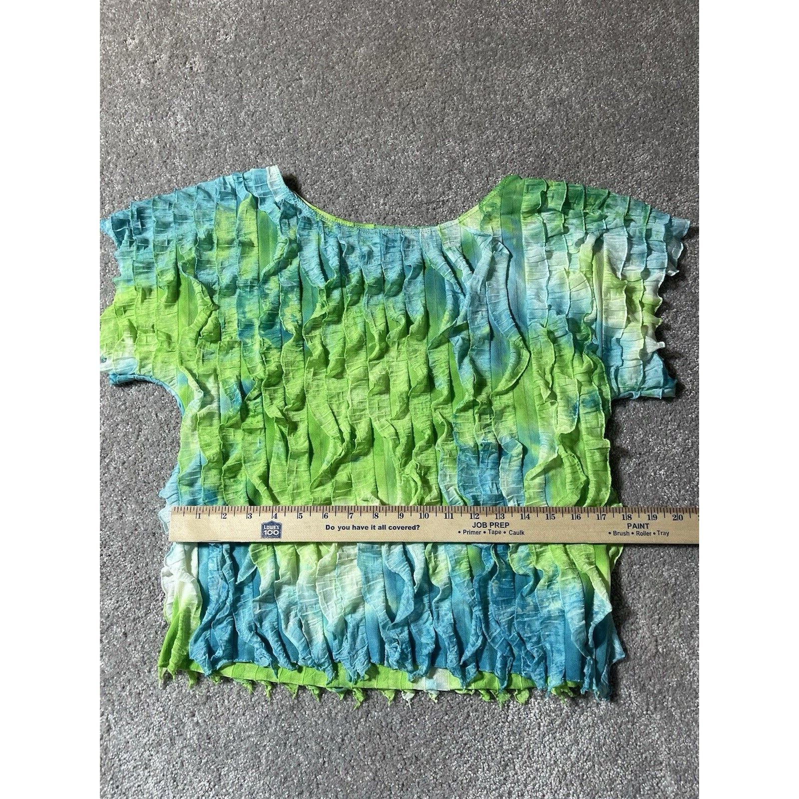 Other Vintage Allison Taylor Top Size M Ruffles Green Blue Mermaid Size M / US 6-8 / IT 42-44 - 4 Thumbnail