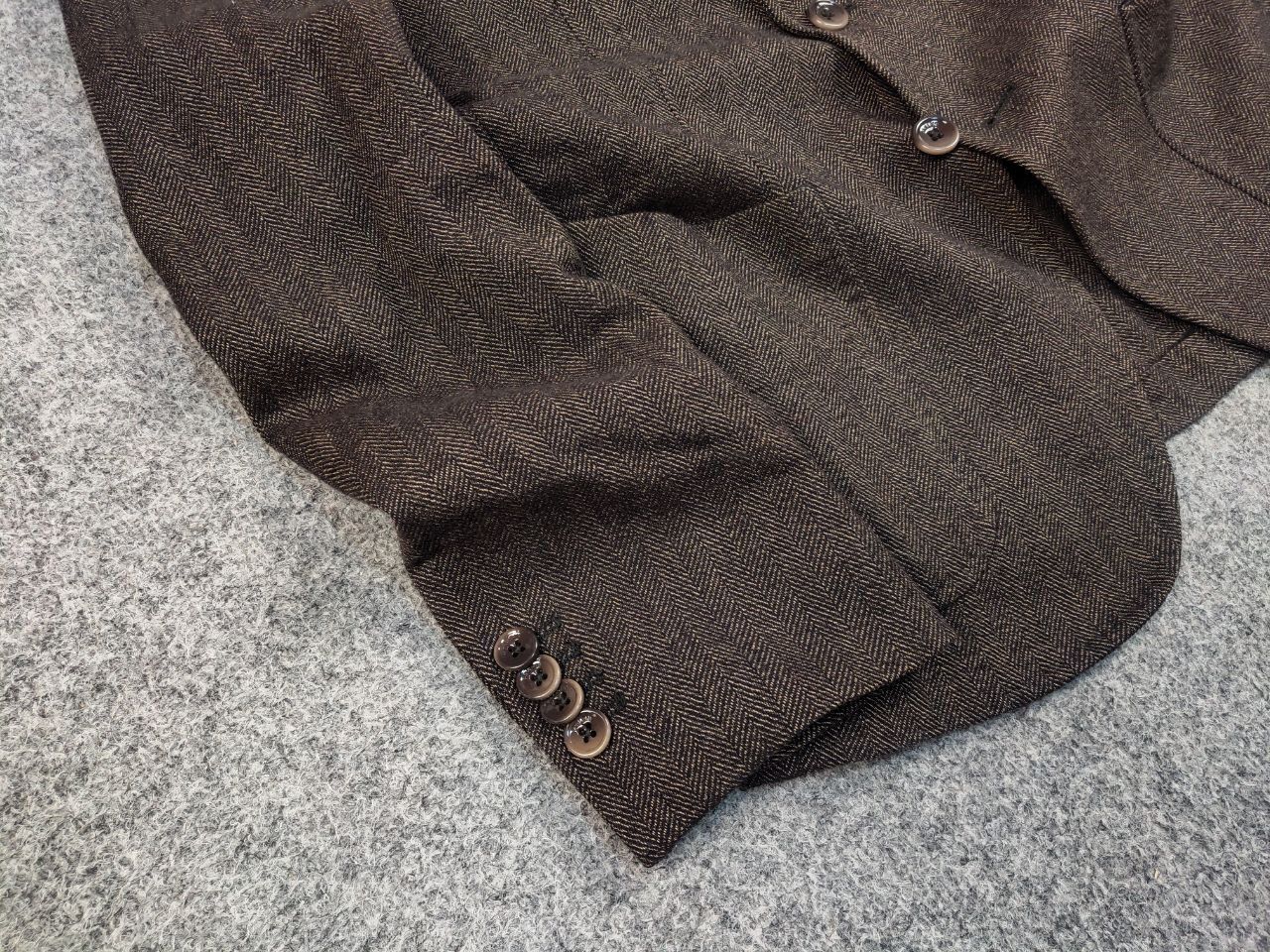 Paoloni Paoloni Design Brown Texture Wool Blend Blazer Jacket Size US M / EU 48-50 / 2 - 6 Thumbnail