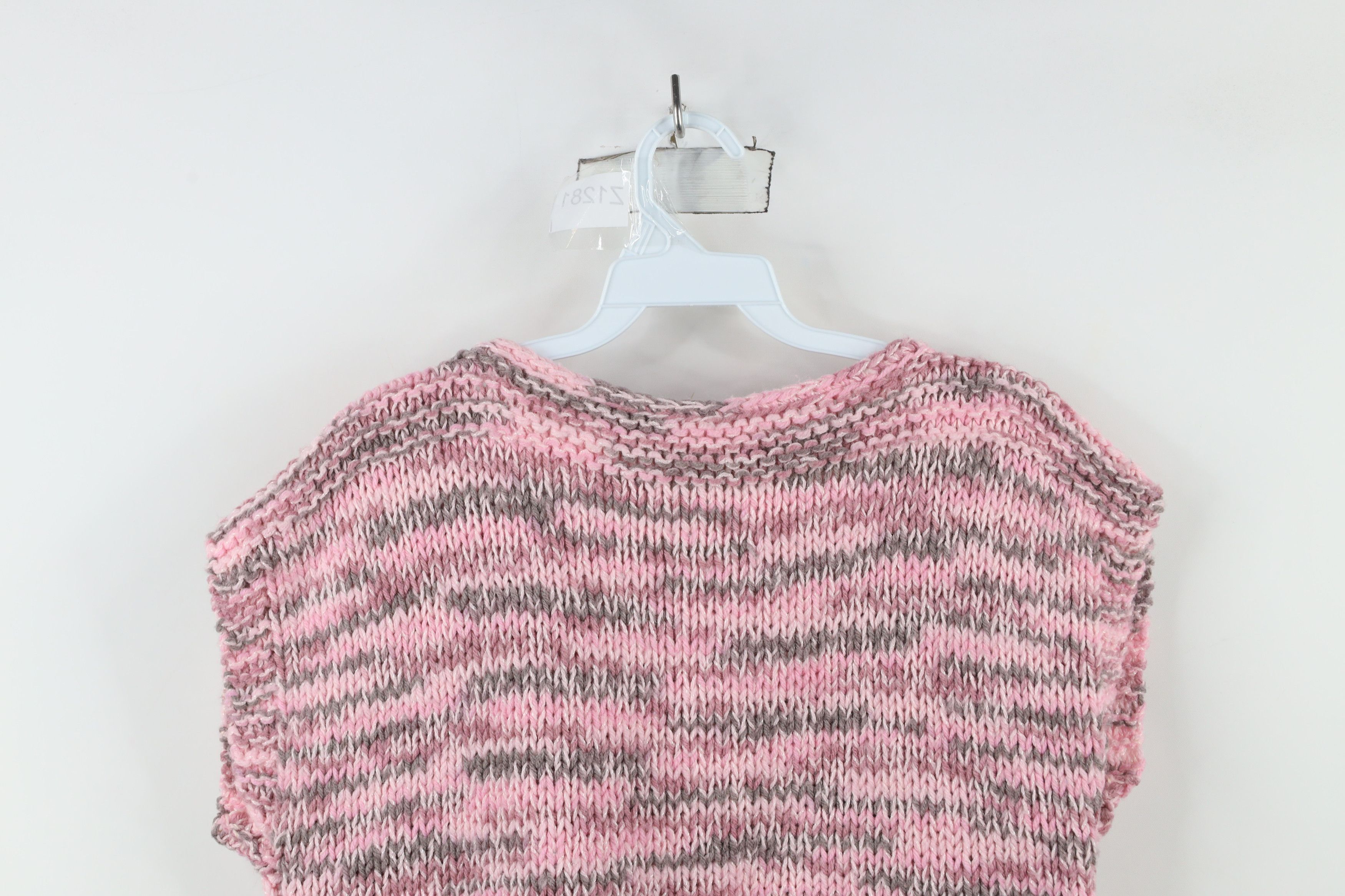Vintage Vintage 80s 90s Streetwear Sleeve Crochet Sweater Vest Pink Size S / US 4 / IT 40 - 9 Thumbnail