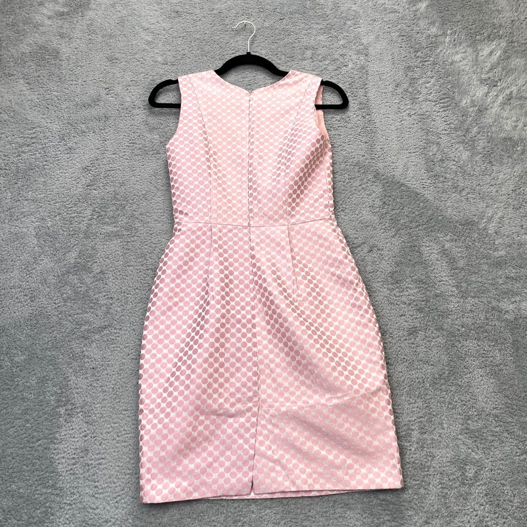 Banana Republic VINTAGE Banana Republic Dress Womens 0 Pink Polka Dot Sleeveless Sheath V Neck Cocktail Size XS / US 0-2 / IT 36-38 - 6 Thumbnail
