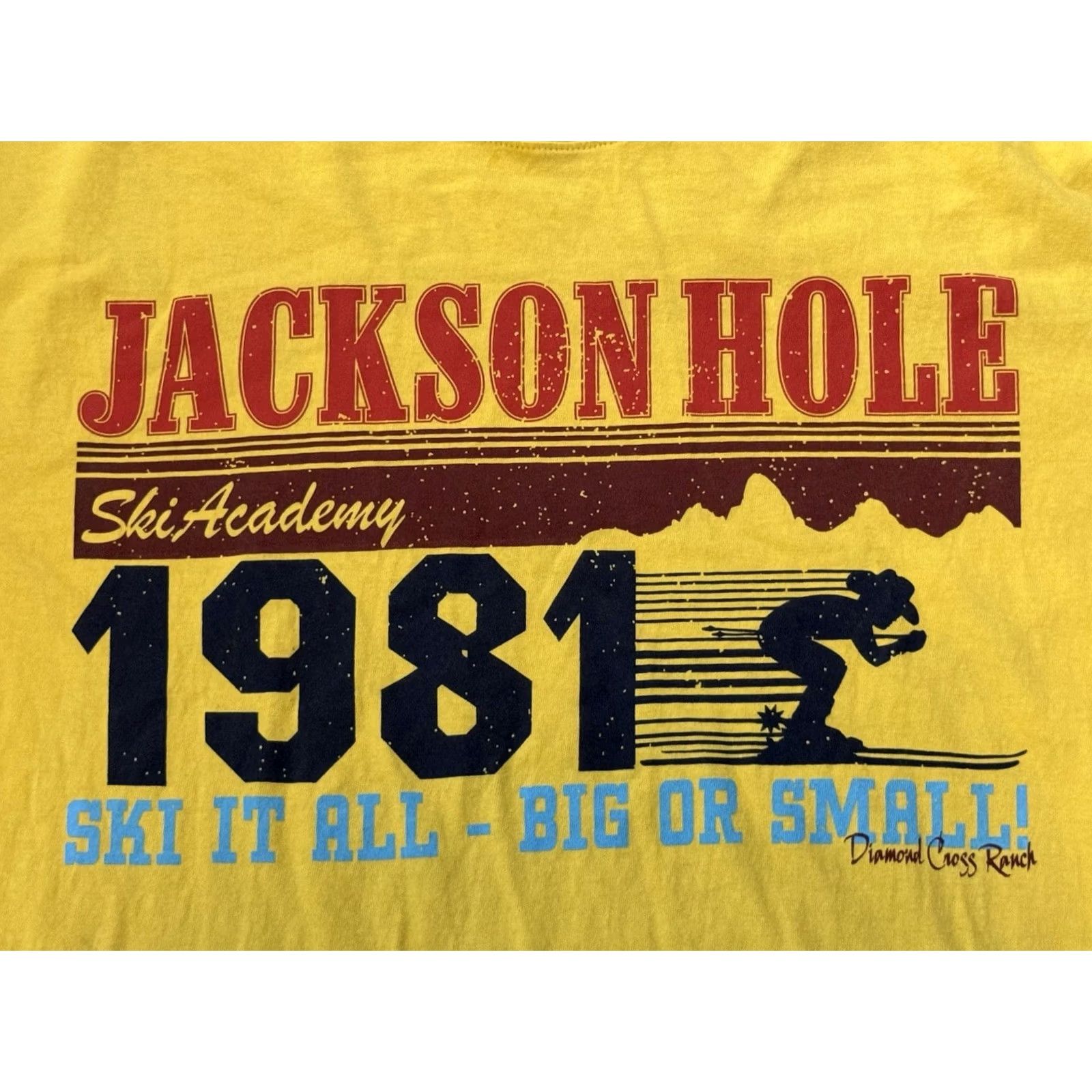 Vintage Diamond Cross Ranch Jackson Hole Ski Club Shirt Large Men Crew Neck Short Sleeve Yellow Graphic Print Vintage No Size US L / EU 52-54 / 3 - 3 Thumbnail