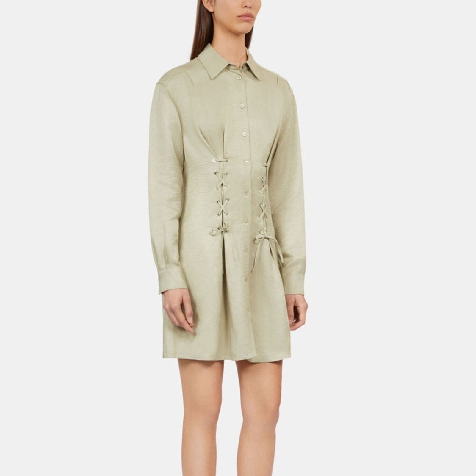 The Kooples NWT! The Kooples Elegant Green Button-Up Dress Size 0 (US S) Size XS / US 0-2 / IT 36-38 - 3 Thumbnail